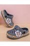 SAPS Bear Printed Backstrap Closure Clogs - Grey/Brown - 3