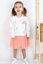 Girls' Long Sleeve Dress Swan Pattern Glitter Crown Printed 1.5-5 Years, Ecru - 2