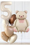 5 Years Old Retro Hearts Cream Numeral Cream Bear Birthday Balloon Set