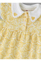 Girls' Sleeveless Printed Romper with Heart Collar Detail - 3