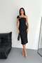 Rochie de damă Dipmoda material elastic detaliu pe umăr lungime midi DPK4196 - 4