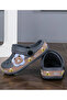 SAPS Bear Printed Backstrap Closure Clogs - Grey/Brown - 6