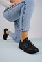 Women's Sports Shoes Genuine Leather-Black