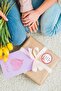 Mother's Day Label with Ribbon and Flowers Waterproof Sticker - 5