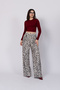 Women's Summer Stone-Black High Waist Pleated Gabardine Fabric Pocketed Wide Leg Pants Casual Daily Office Stylish 30240