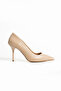 Beige 9cm Vegan Leather Thin Heeled Stiletto |   Influential Elegance! For Graduation Wedding Office - 5
