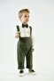 2-Piece Khaki Linen Harem Overall Bow Tie ( Shirt Not Included ) - 2