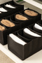 8 Compartment Black Wardrobe Drawer Accordion Folding Socks Clothing Laundry Organizer Organizer - 3