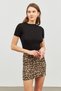 Women's Black Short Sleeve Blouse - 2