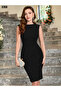 Women's Zero Sleeve Imported Crepe Dress with Shirring Detail on the Sides