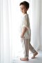 Linen Line Brown White Striped Carrot Trousers + Cream Linen Stringed Shirt - 2