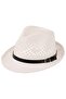 Men's Straw Fedora Hat with Belt Detail Y24750-09 White