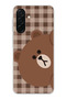 Transparent Silicone Case with Brown Bear Side Design Compatible with Samsung Galaxy A26