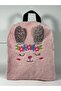 Plush Rabbit Patterned Children's Backpack |   Cute Girl's Bag for Kindergarten and Nursery