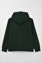 Boy's Sweatshirt with Text Print and Kangaroo Pocket, Hooded, Ages 8-14, Dark Green - 4