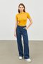 Women's Mustard Short Sleeve Blouse - 4
