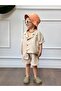 Cream linen shorts set - 3