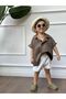Khaki top white shorts