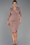 Navy Blue Capri Sleeve Glitter Plus Size Evening Dress