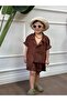 Brown linen shorts set - 4