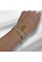 Gold Color Steel Clover Double Italian Crush Chain Bracelet - 4