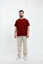 Loose Men's Baggy Loose Cut Pique Basic Pants, Relaxed Cut Classic Loose Wide Leg Baggy Pants - 6