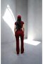 Mila Burgundy Bodycon Stretch Knitted Crop Tshirt and Spanish Flare Leggings Y2K Top-Bottom Set - 9
