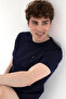 Men's Regular Fit Crew Neck Navy Blue Basic T-Shirt 50297999-Vr033 - 4