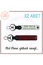 Home to New Territories Gift 520 741 8 Coded Energy, Set of 2 Keychains, White-Claret Red, Your Name Written