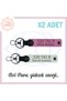 Energetic Gift 520 741 8 Abundance and Spiritual Peace, 2-Piece Keychain, White-Pink, Custom on Your Name