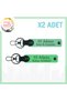 Stylish Option Carrying City Spirit, Set of 2 Keychains, Green-Pistachio Green, Name Written 01 Adana