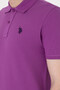 Men's Slim Fit Polo Neck Violet Basic T-Shirt 50297984-Vr037 - 7
