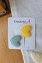 2-Piece Heart-Shaped Hairless Baby Buckle 3.5 cm - Baby Girl Buckle Set with Less Hair Newborn Buckle with Snap Fasteners - 3