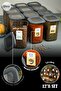 12-Piece Foly Square Food Storage Container with Colorful Labels 1.2 Liter Anthracite