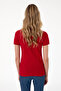 Women's Red Basic Polo Neck T-Shirt 50300830-Vr171 - 5
