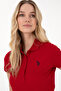 Women's Red Basic Polo Neck T-Shirt 50300830-Vr171 - 2