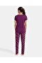 Relax-Women S/S Tshirts & Pyjama Sleep Set RX85-0103-PURPLE WINE - 2