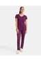 Relax-Women S/S Tshirts & Pyjama Sleep Set RX85-0103-PURPLE WINE - 3