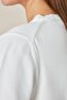 Women's Crew Neck Short Sleeve Knitwear Blouse Basic Blouse 25222 Ecru - 5