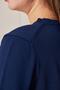 Women's Crew Neck Short Sleeve Knitwear Blouse Basic Blouse 25222 Navy Blue - 5