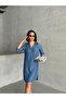 Shirt Collar Buttoned Long Sleeve Detailed Summer Denim Dress Missel8979