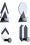Geometric Wall Mount Hook Set,Self-Adhesive Towel and Coat Hooks,Wrought Iron Decorative Hangers for Entryway and Bathroom,Pack of 4