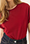Women's Burgundy Organic Cotton Regular Fit Crew Neck Basic Short Sleeve T-Shirt 60602048 - 6