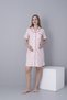 Shirt-Collar, Front-Buttoned, Sleeve-Ruffle-Detail Woven Fabric Nightgown for Pregnant Women and New Mothers