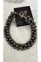 Anthracite Shiny Ball Detailed Chain Necklace Modern and Bold Style