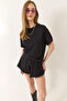 Women's Black Organic Cotton Regular Fit Crew Neck Basic Short Sleeve T-Shirt 60602048 - 2