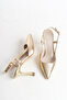 Women's Special Shiny Metallic Design Stiletto Ankle Strap Pointed Toe Classic Heeled Shoes - 3