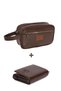 Men's Black Vegan Leather Portfolio Clutch and Wallet Card Holder