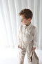 Boy's Cream Linen Vest Strap Suit Set of 4 (100% Cotton) - 6