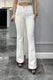 Flared Leg - Lycra White Jeans - 6